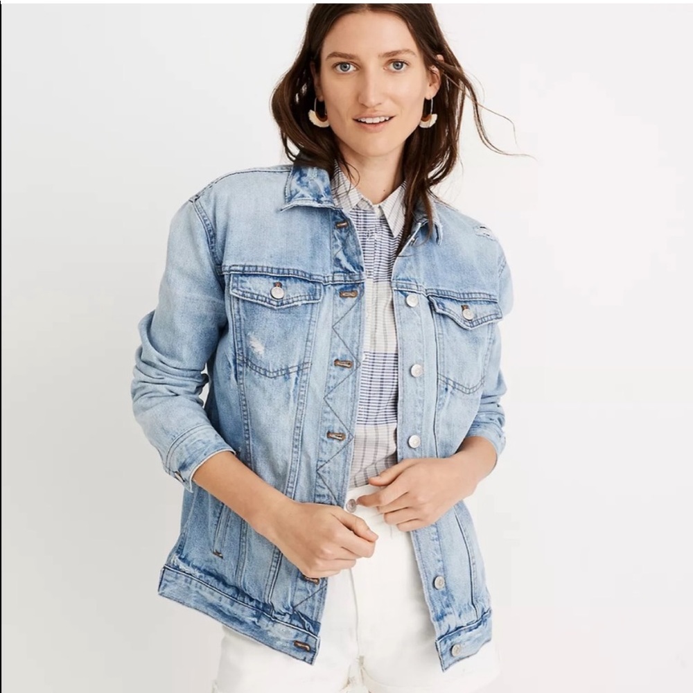NWT MADEWELL • oversized The jean jacket in medford wash